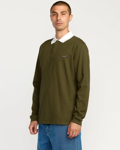 Men's Curbstone Polo Long Sleeve Shirt | Volcom Trending