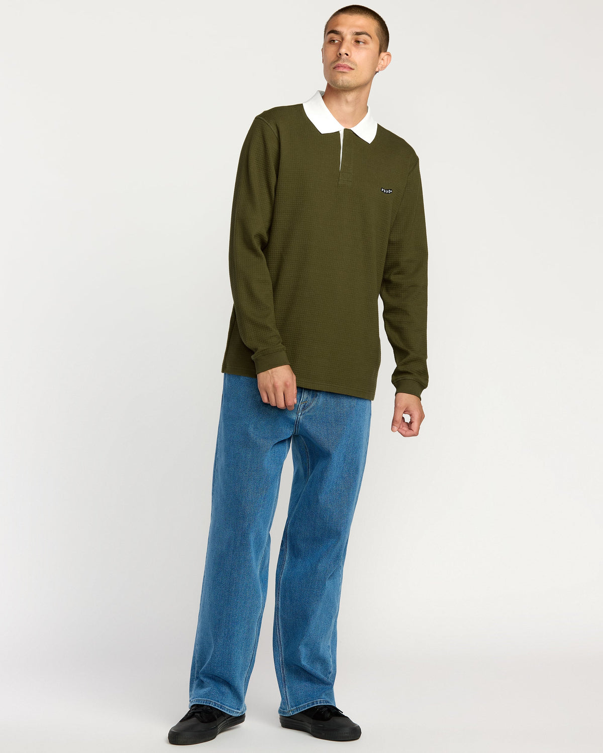 Men's Curbstone Polo Long Sleeve Shirt | Volcom Trending