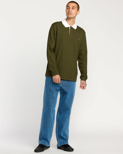 Men's Curbstone Polo Long Sleeve Shirt | Volcom Trending