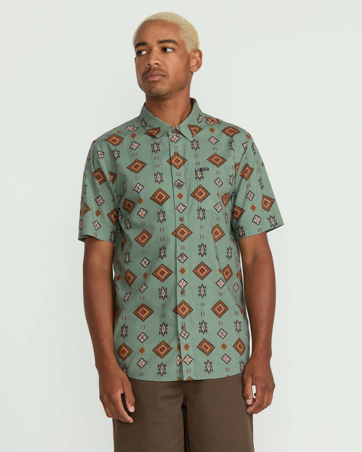 Men's Desert Dobby Short Sleeve Shirt | Volcom Top Pick