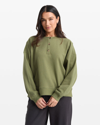 Women's Lived In Fleece Henley | Volcom Classic