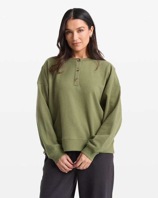 Women's Lived In Fleece Henley | Volcom Classic