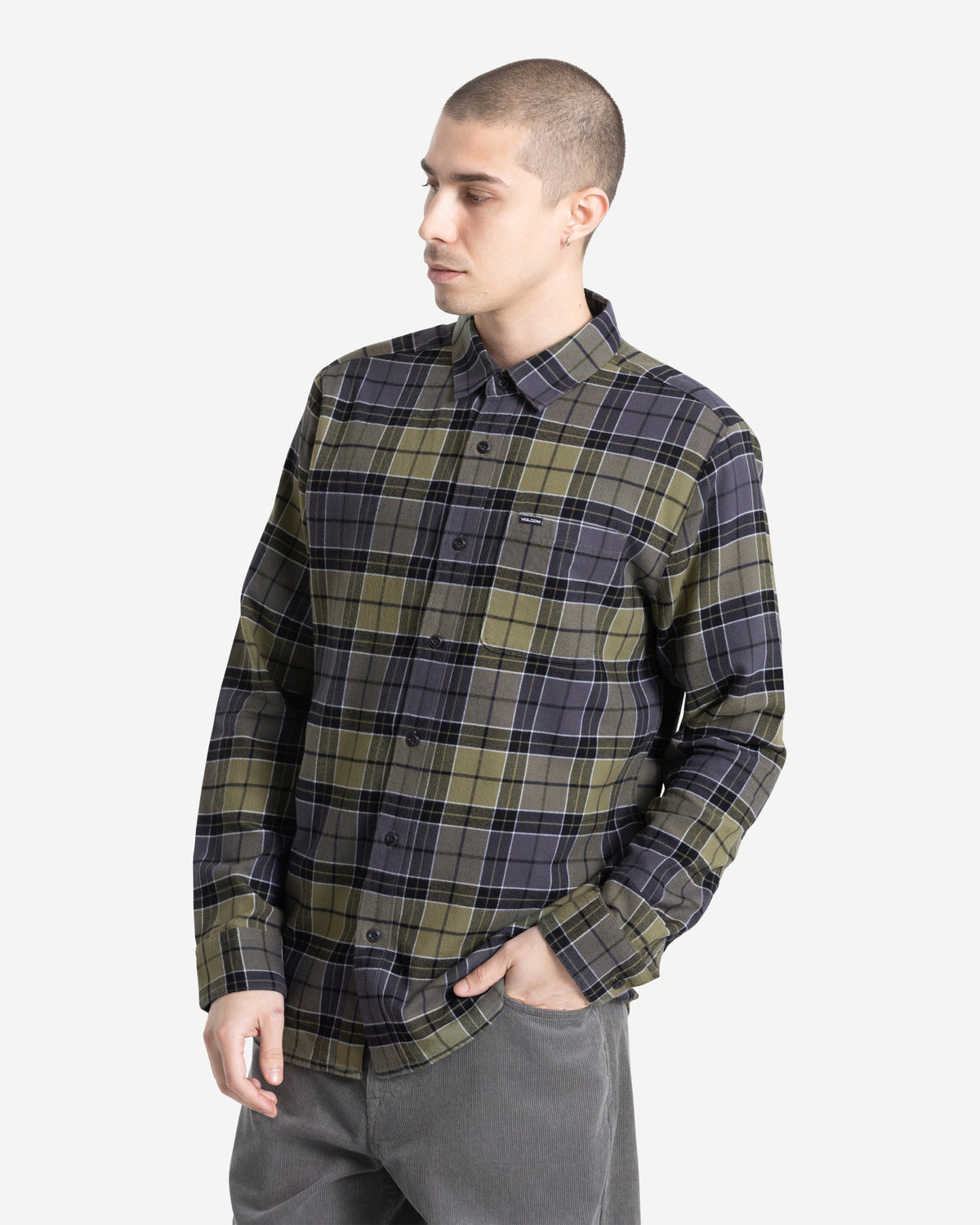Men's Caden Plaid Long Sleeve Shirt | Volcom Trusted